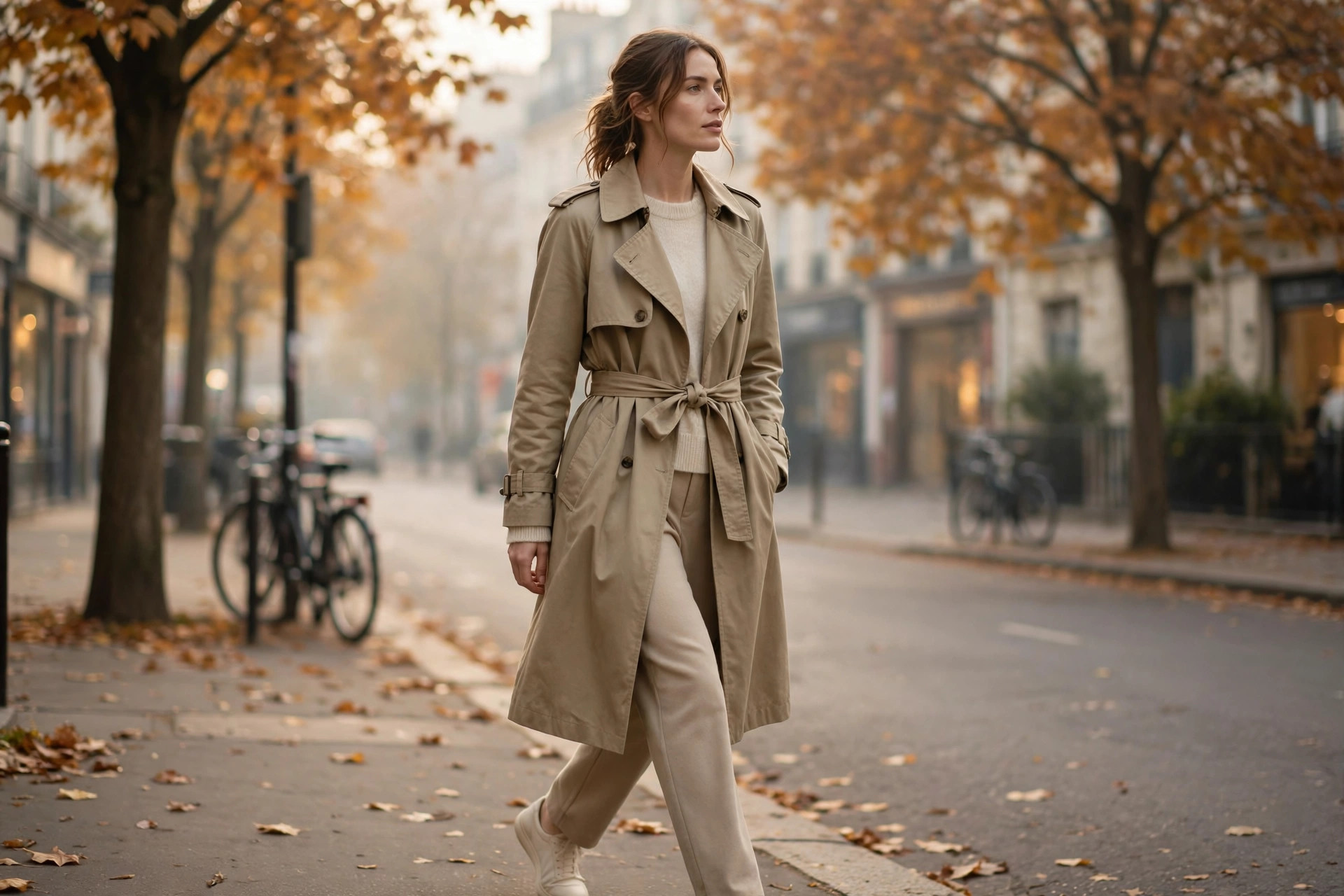 Dark-wash straight-leg jeans for a fall capsule wardrobe