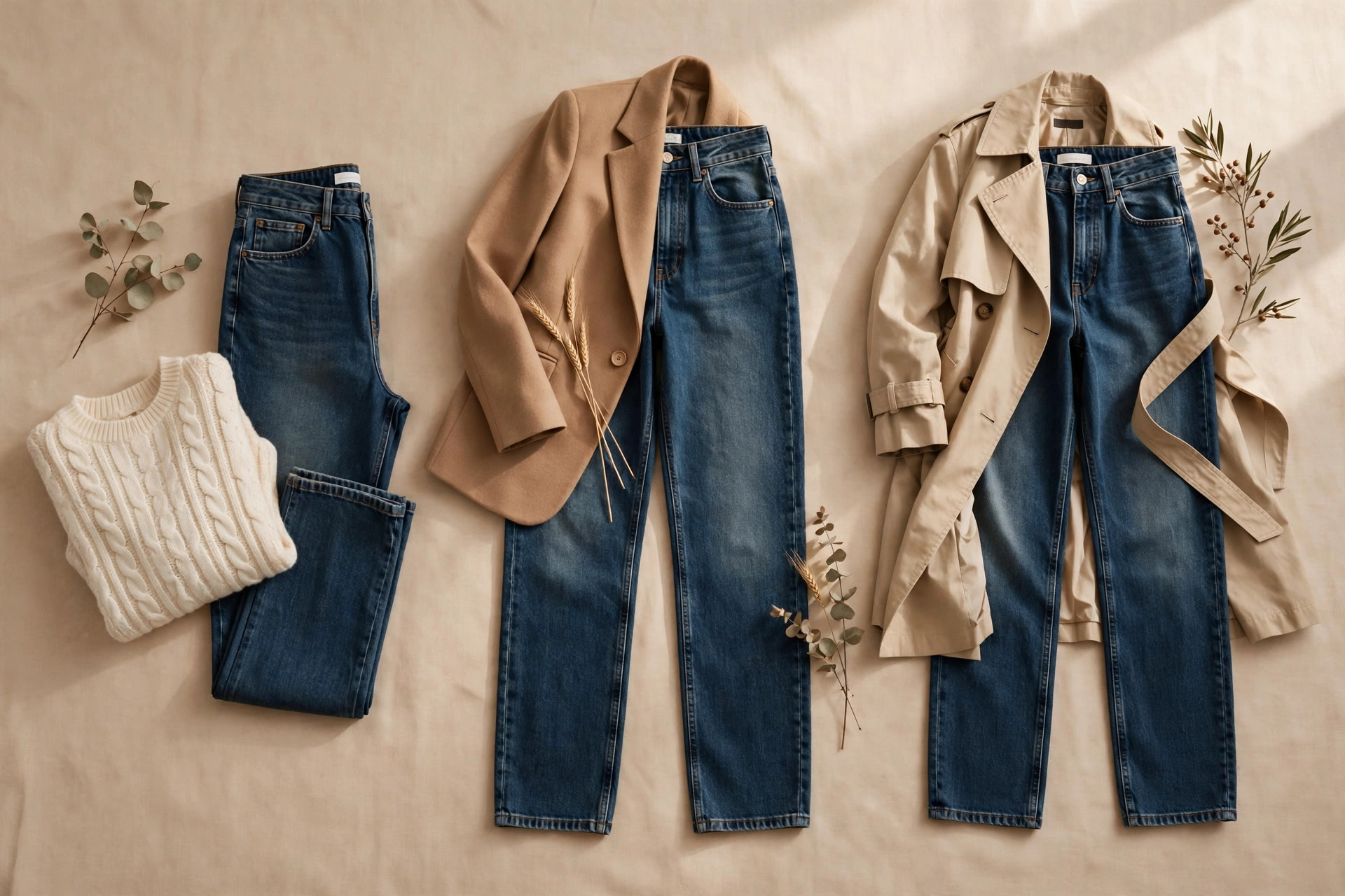Wide-leg wool trousers fall outfit