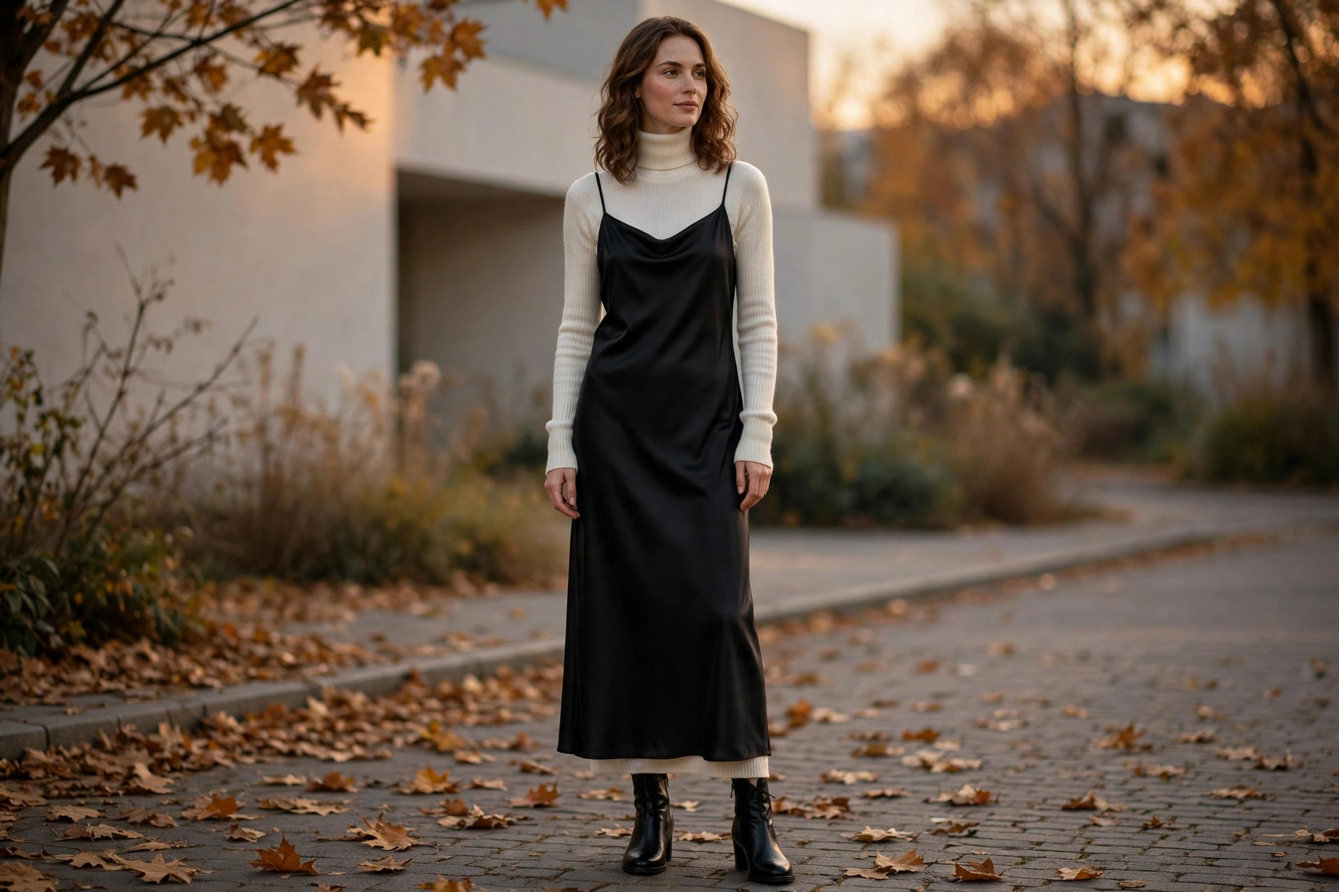 Ribbed knit midi dress fall outfit