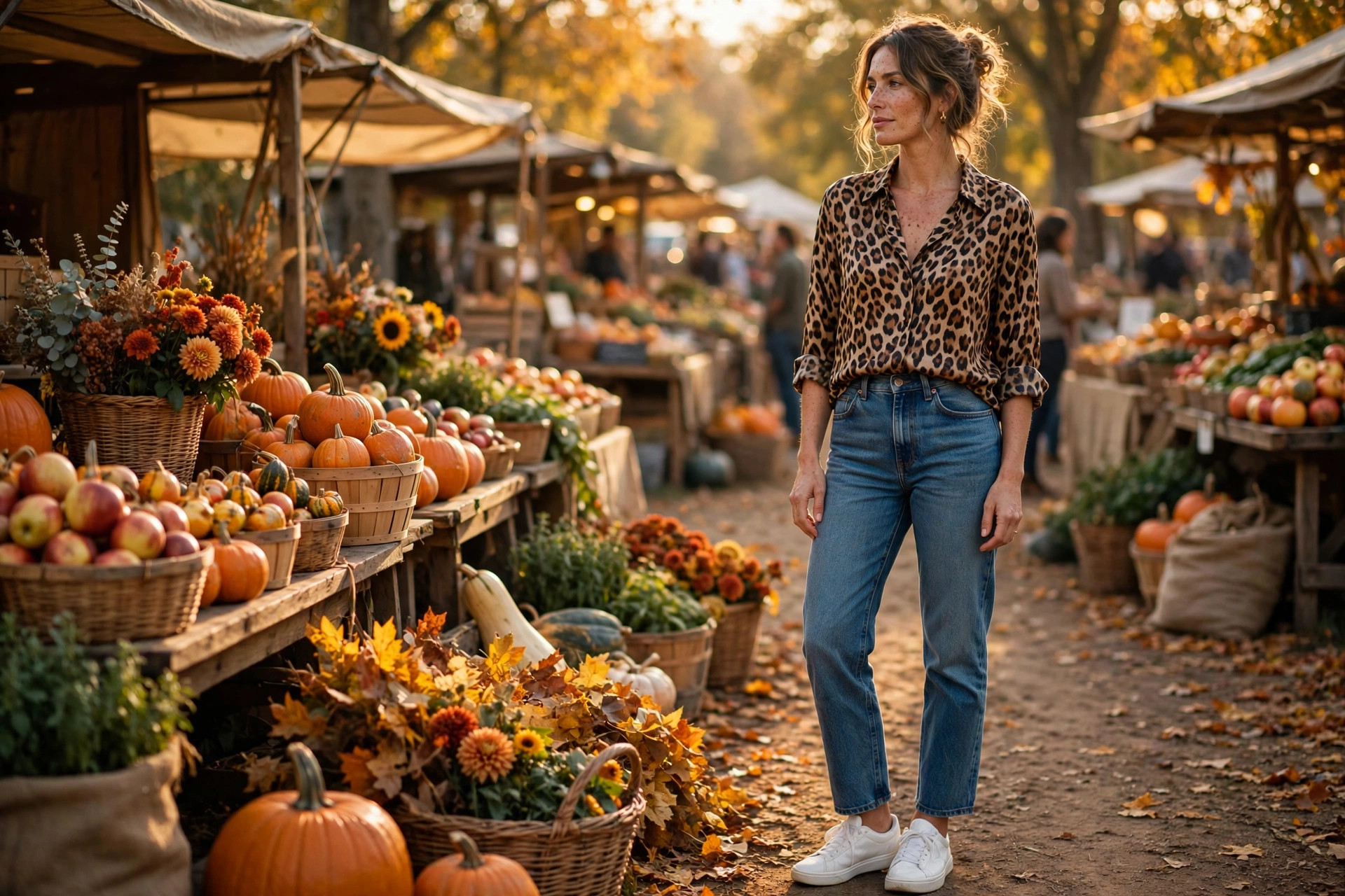 Leopard skirt with burgundy knit outfit